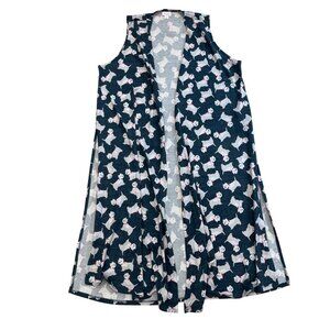 Lularoe‎ Joy Long Vest Women's Size Large Duster, Cardigan Sweater Scottie Dog